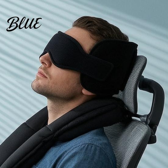 Comfortable Sleep Aid for Home Travel Pillow Airplanes 360 Degree Airplane Head Strap with 3D Eye Cushion System Long Flights Sleeping No