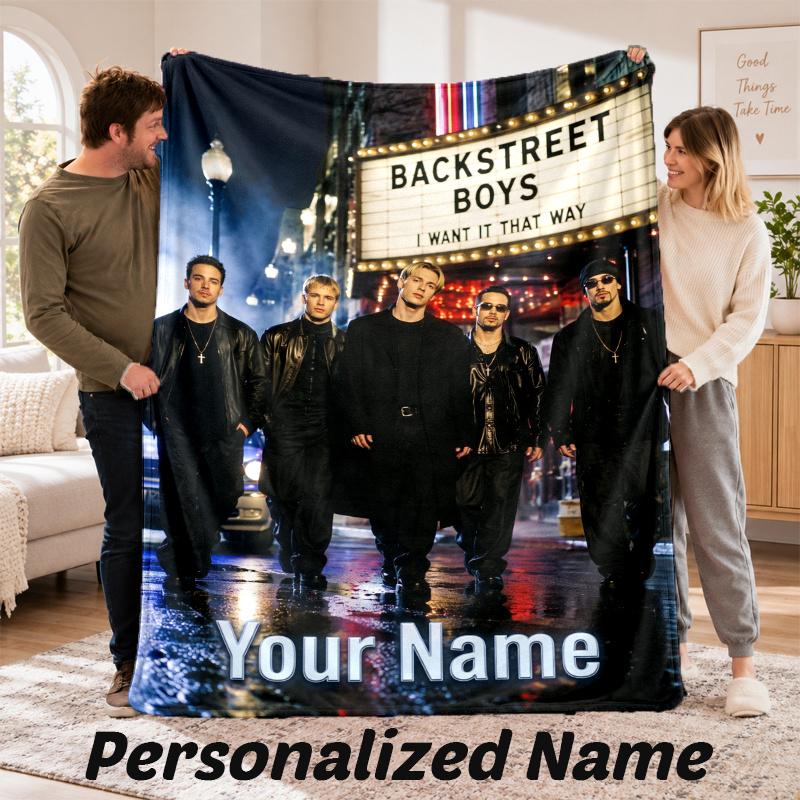 Vlastní jméno Backstreet Boys Flanelová deka Personalizovaný text Měkká deka Postel Pohovka Dárek
