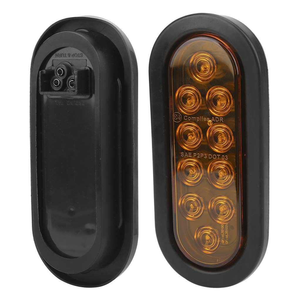 Oval White LED Trailer Tail Light, 2 Pieces 10 LED Side Marker Lights Mounted