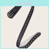 Punk Style Rivet Leather Belt With Metal Pin Buckle For Streetwear And Casual Wear