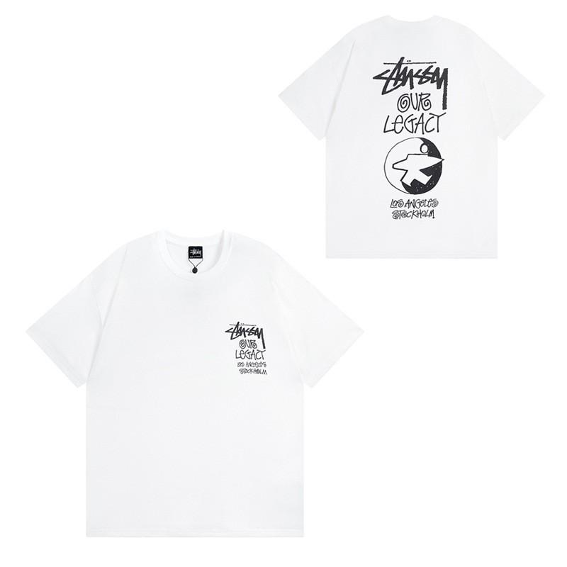 Short Sleeve T-Shirt Couples Street Style Letter Print Loose Fit Breathable Top