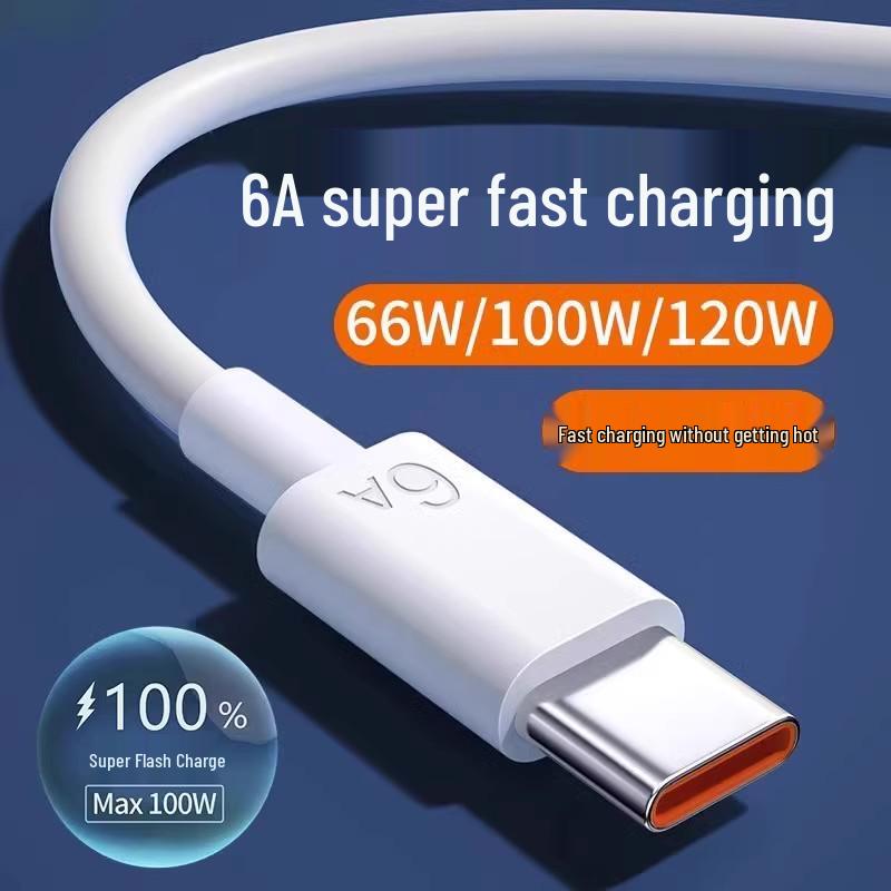 6A Super Fast Charging Type-C Cable for Huawei Mate40 Pro & P60, 66W Compatible 1 Type-C cable