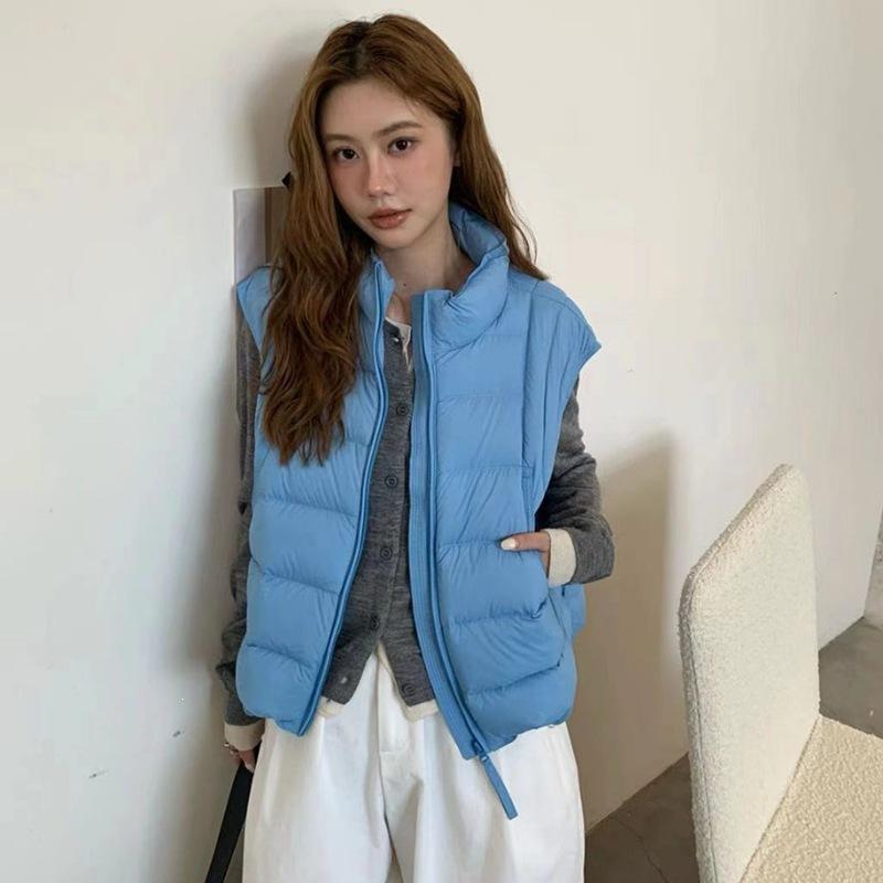 Sweet new national standard white duck down ribs down vest women's autumn and winter curvature vest