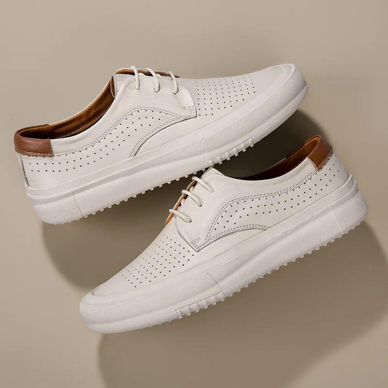 Genuine Lether mens casual shoes luxury brand comfortable formal shoes high quality fashion men sneakers designer Oxfords shoes