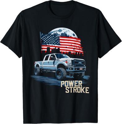 Powerstroke Patriotyczna Ciężarówka Amerykańska Flaga Diesel Ciężarówka Koszulka Unisex Koszulka