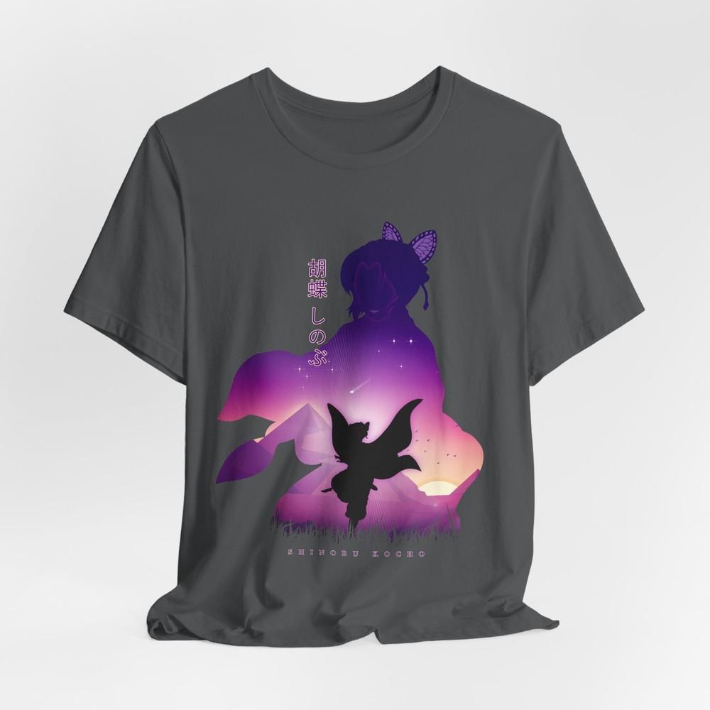 Demon Slayer Anime Shirt Shinobu Kocho Silhouette Graphic Tee Japanese Manga S