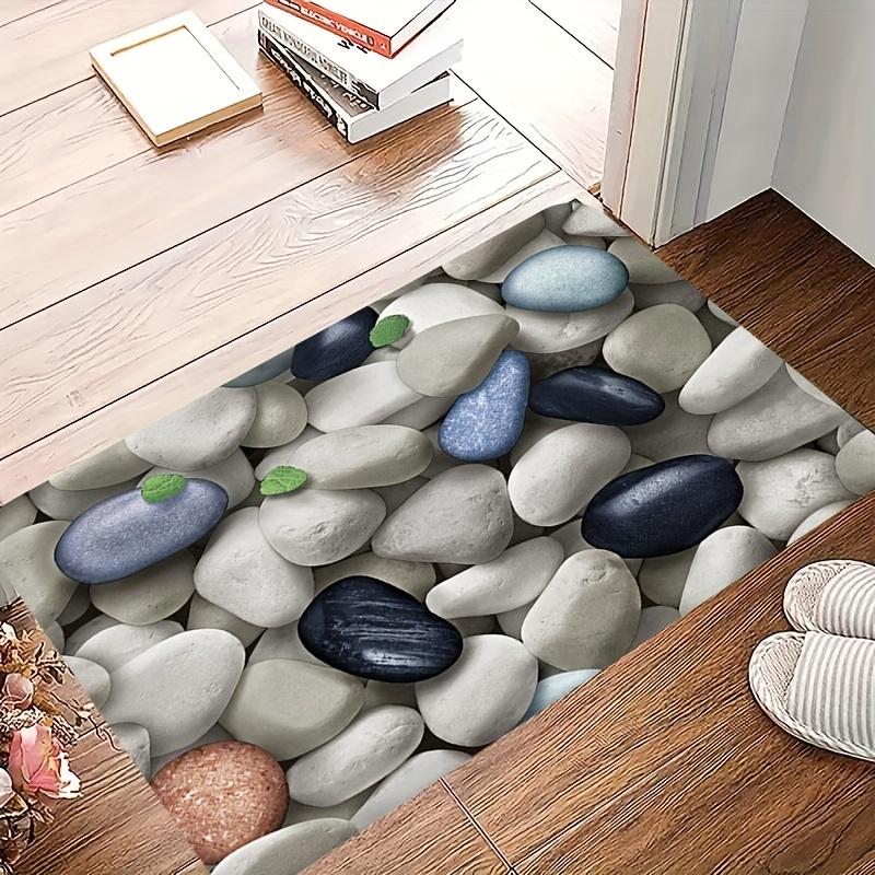 1pc Pebble‑Print Large Area Rug, Non‑Slip Washable Floor Mat for Entryway, Living Room, Kitchen, Home Decor