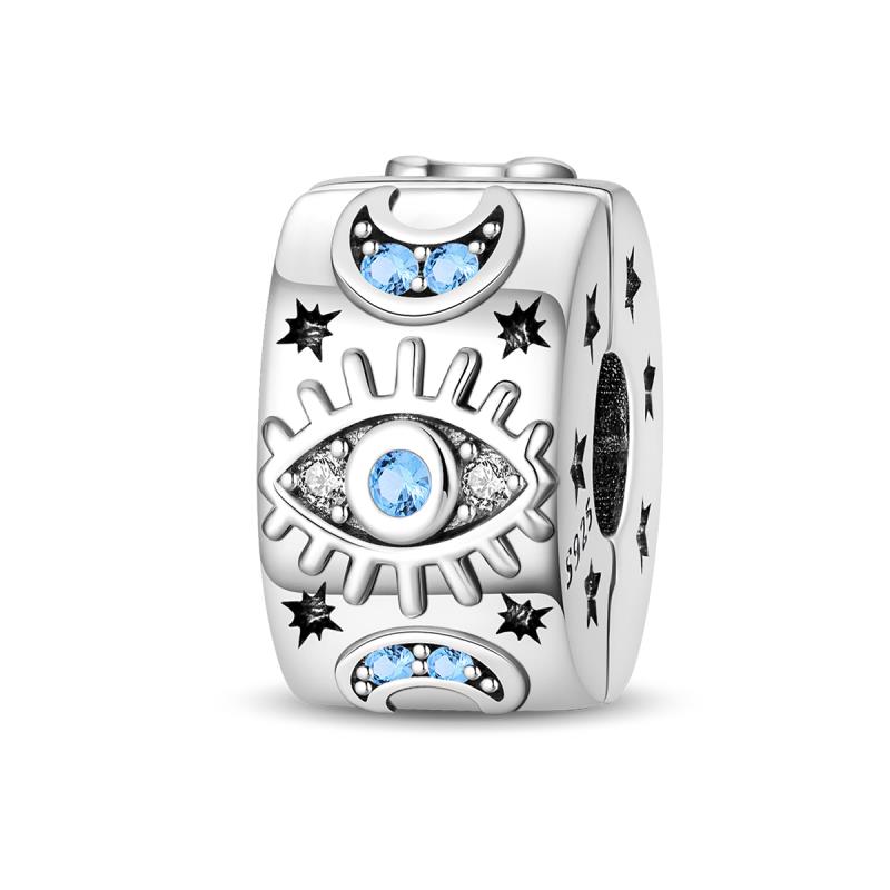 Genuine copper Colorful Stopper Clip Star Shape Bowknot Bead Charms Spring Compatible With Pandora Authentic Bracelets Fine Jewellery Gift Women Diy