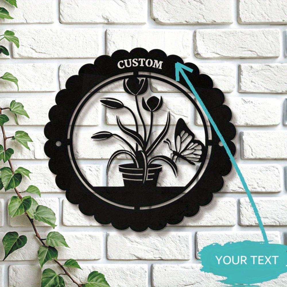 Butterfly Flower Metal Wall Art, Garden Yard Decoration, Outdoor Home Sign, Nature Inspired Tin Sign