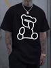 Creative Bear Graphic Print Men's Luxury Cotton Short Sleeved T-shirt Summer Unisex Men's and Women's Street Fashion Clothing