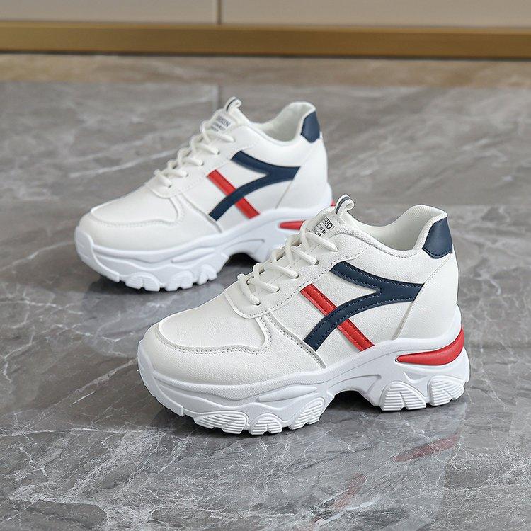

Chunky Sneakers Women Comfortable Height Increased Casual Shoes Autumn New Platform Running Shoes Flat LaceUp Vulcanize Shoe 42 синій