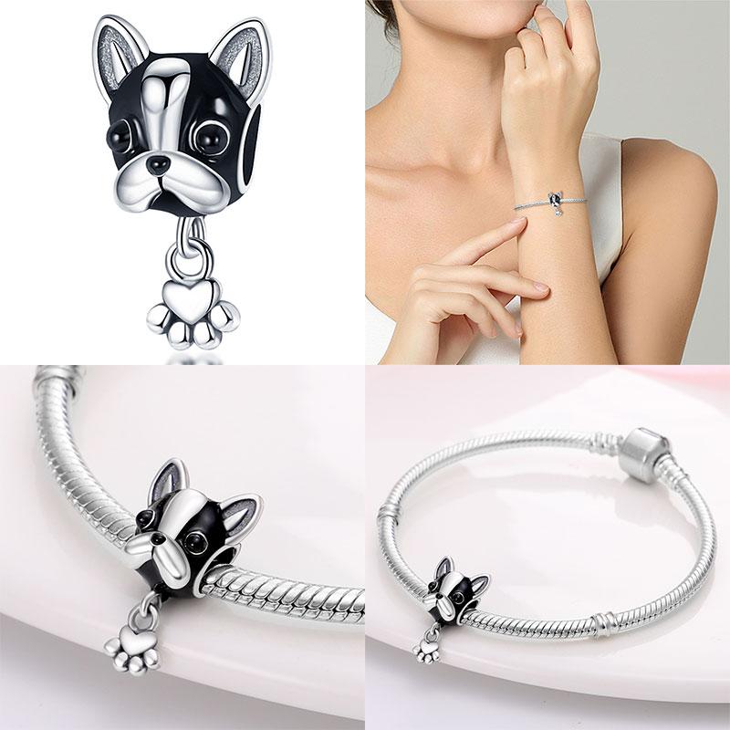 Fit Charms Fororiginal Bracelets Animal Series Flower Rabbit Holding Heart 100%Copper Jewelry Making For Women Gift