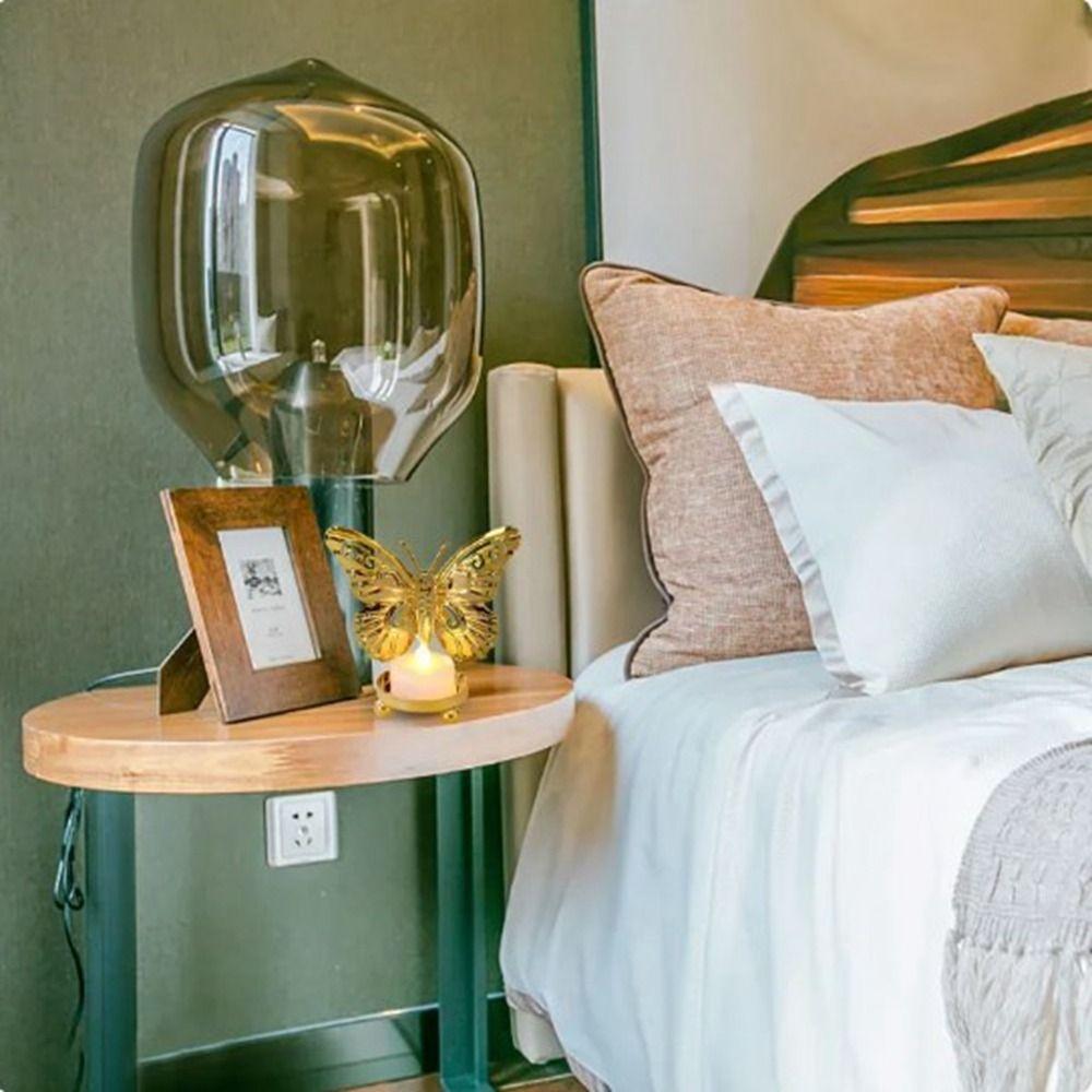 Elegant Butterfly Candlestick Ornaments Electroplated Iron Candle Stand  Table