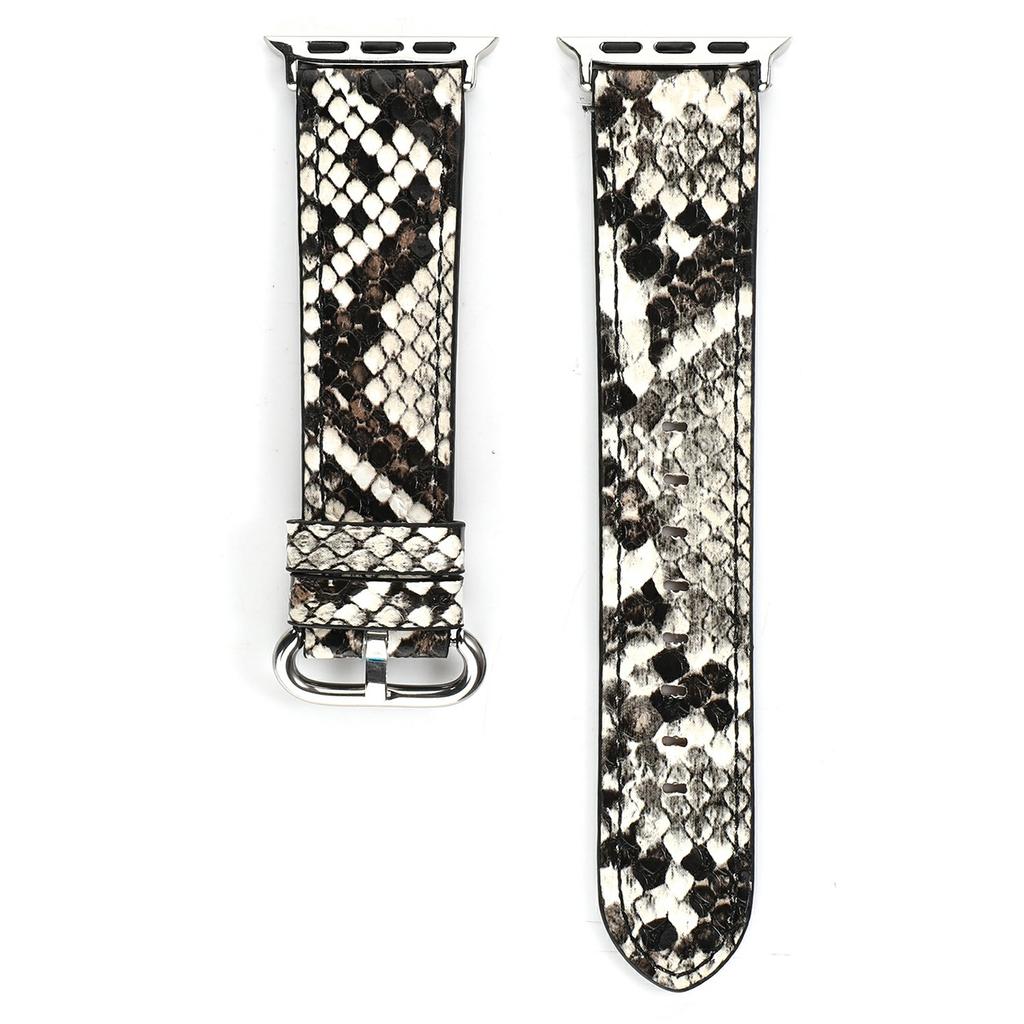 Leather Watch Strap for Apple Watch Ultra 3 2 1 49mm/Series 11 10 46mm/9 8 7 45mm/SE3 SE2 SE 6 5 4 44mm/3 2 1 42mm Snakeskin Print Wrist Band