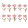 Exquisite Translucent Flower Colorful Rainbow Artificial Rose Flower, Faux Crystal Forever Preserved Transparent Pink Petals Eternal Gifts for Grandma