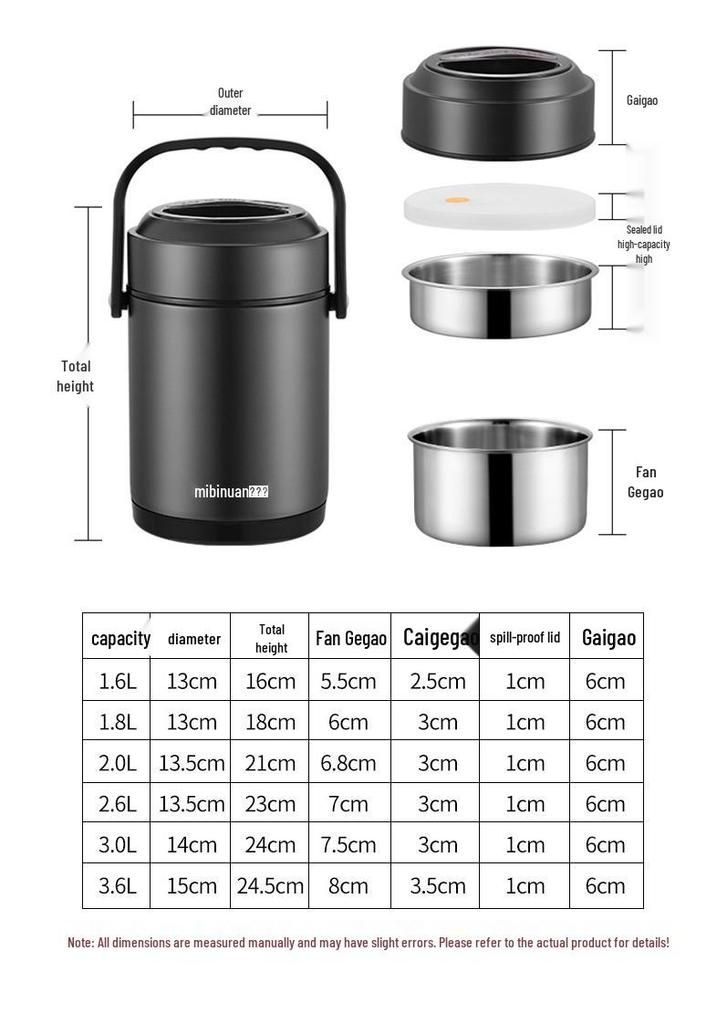 Winter Stainless Steel Insulated Multi-layer Lunch Box - Portable, Large Capacity, Keeps Food Hot for 24 Hours, Perfect for Home or Office.