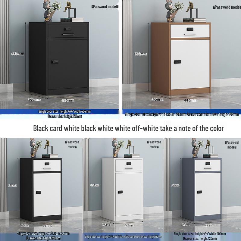 Mobile Under-Desk File Cabinet with Lock - Single Door, Sheet Metal, Small Office Tool Storage Drawer