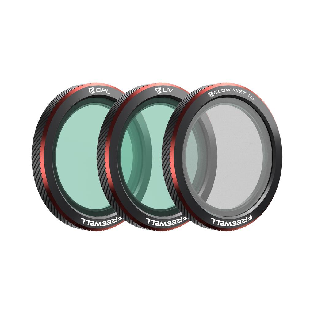Freewell Zestaw 3 Filtrów Magnetycznych Kompatybilność Drony DJI Neo 2 ND, UV, CPL, ND/PL, Glow Mist 1/4 Akcesoria Fotograficzne