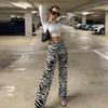 Zebra Print Wide Leg Pants Y2K Trousers Sexy High Waist Women Fashion Casual Female Trousers Streetwear