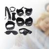 Sex Bondage Restraint Kits for Adult Beginners BDSM Toys Leather Adjustable Handcuffs Ankle Cuff Gag Blindfold Set