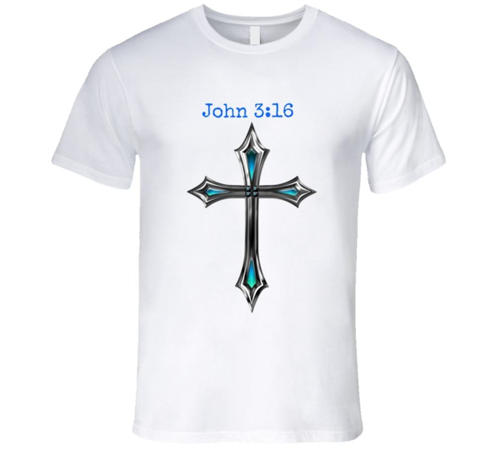 John 3:16 Cross TShirt Christian Inspire Crucifix Jesus Christ New Fitted Tee XXXXL