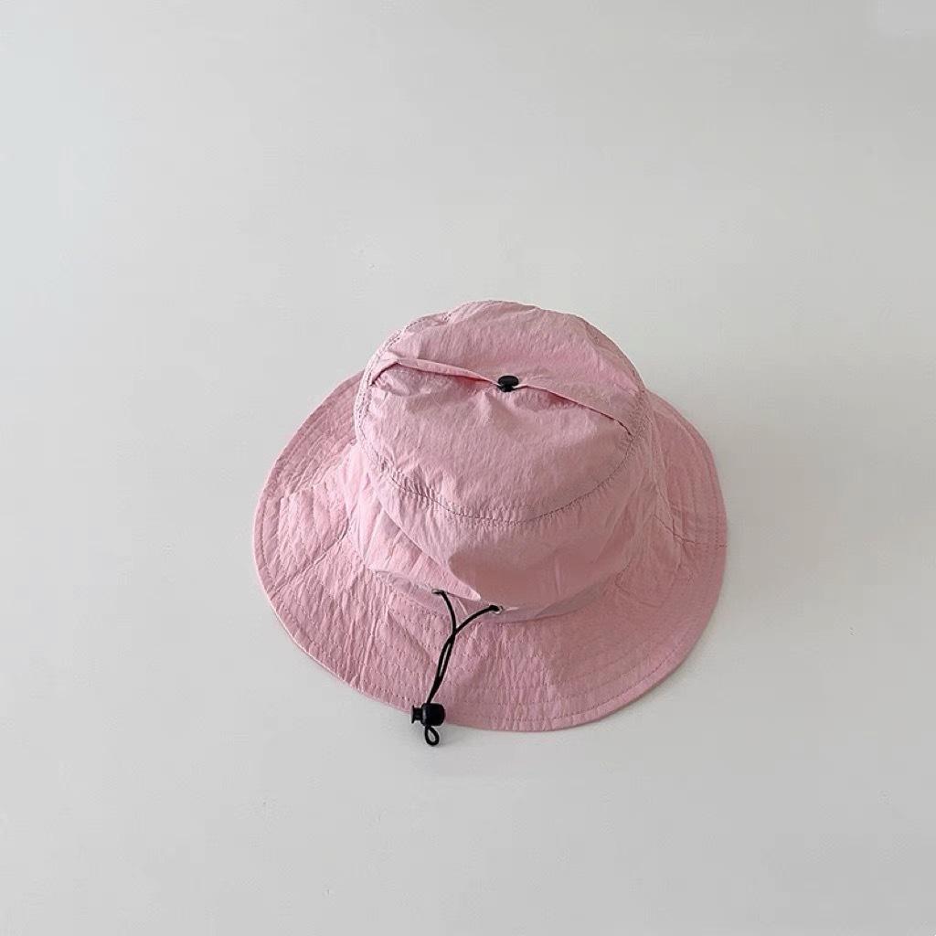 Kids Solid Quick Dry Bucket Hat Spring Summer Wide Brim Sun Protection Foldable Candy Outdoor Fishing Cap