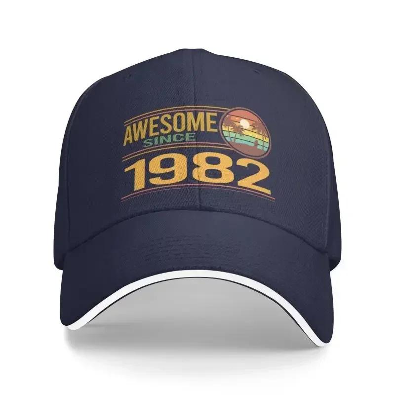 Punk Colorful Sunset Awesome Since 1982 Birthday Baseball Cap Men Women Breathable 40th Years Old Dad Hat Sports