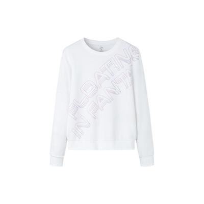 Training Series Letter Print Pullover Round Neck Long Sleeve Sweatshirt Women Sweatshirt White 162237723-3