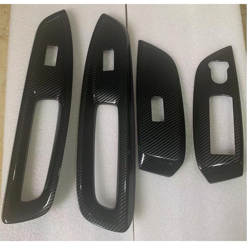 Honda Fit Generation GR Interior Door Window Button Switch Panel Covers and Garnishes Carbon Fiber (4th Series) (Black Finish)