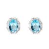 S925 sterling silver stud earrings necklace ring set with natural crystal stone brushed craftsmanship light luxury section high-rise jewelry set