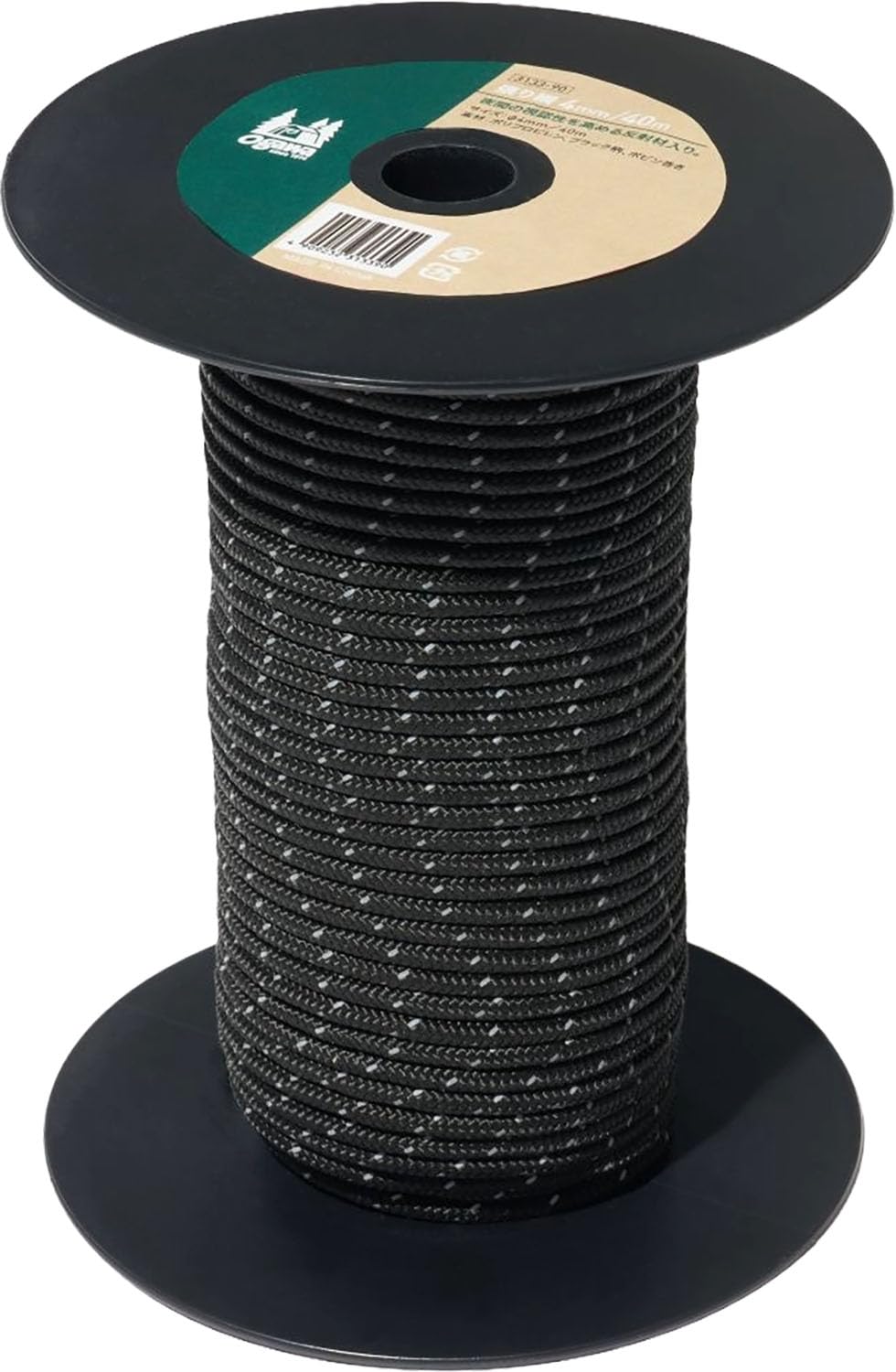Ogawa Outdoor Guy Reflective Black 3133A Rope, Line, 4mm/40m, Black, Material, (90) чёрный