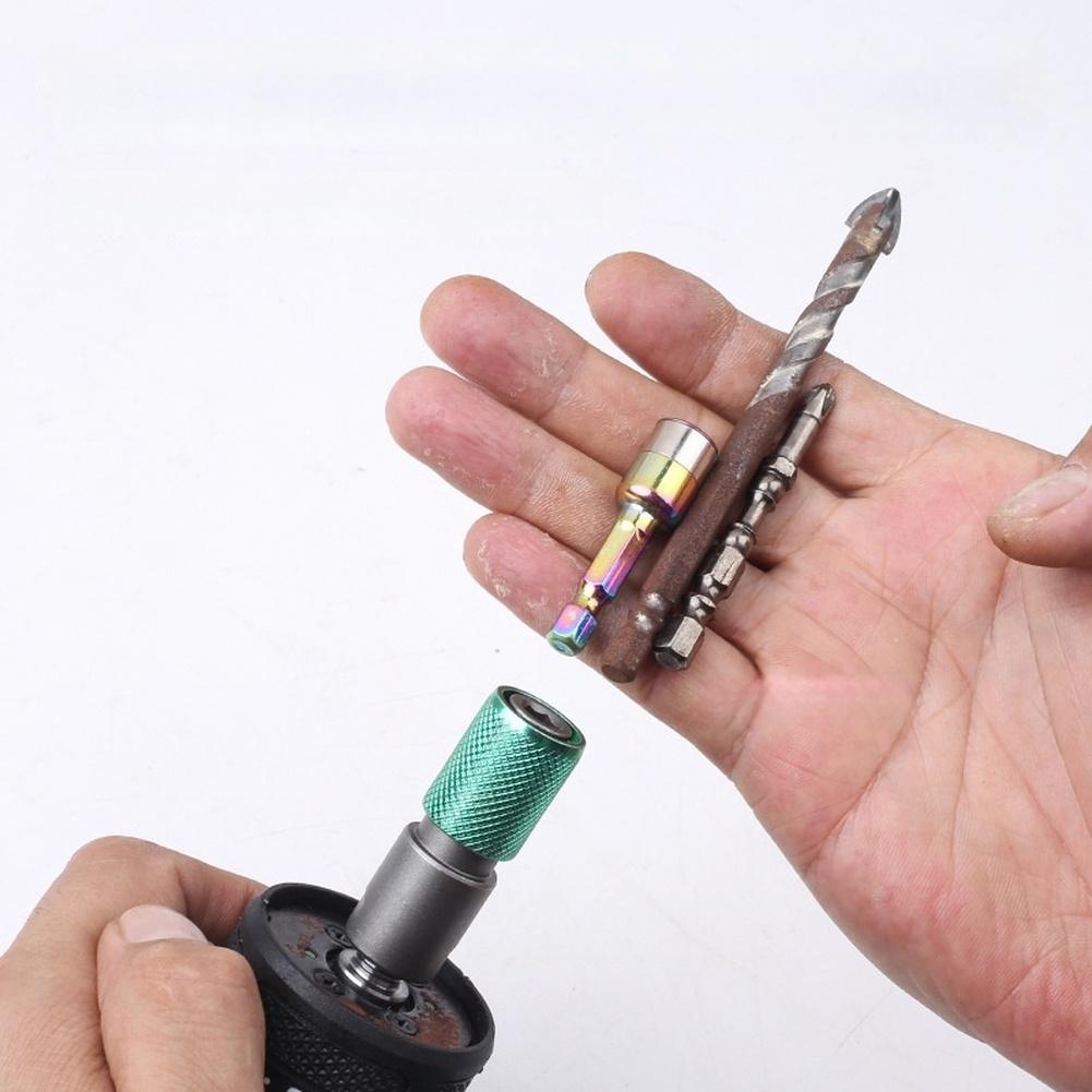 1pcs Green Power Tool Adapter Head For Drill Angle Grinder To Screwdriver Quick Lock Hex Shank Conversion Set