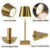 Nettlife Lampe de Table LED Rechargeable, Or, 3 Températures de Lumière, USB-C, pour Salon, Chambre, Bureau, Bar, Terrasse