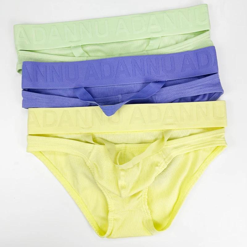 Erotische Kleidung für Männer Neue niedrige Taille Männer Homosexuell Slips Unterwäsche Baumwolle Weiche Sexy Herrenhöschen Bequeme U Konvex Hohl Mann Sport Slips Hombre AD752