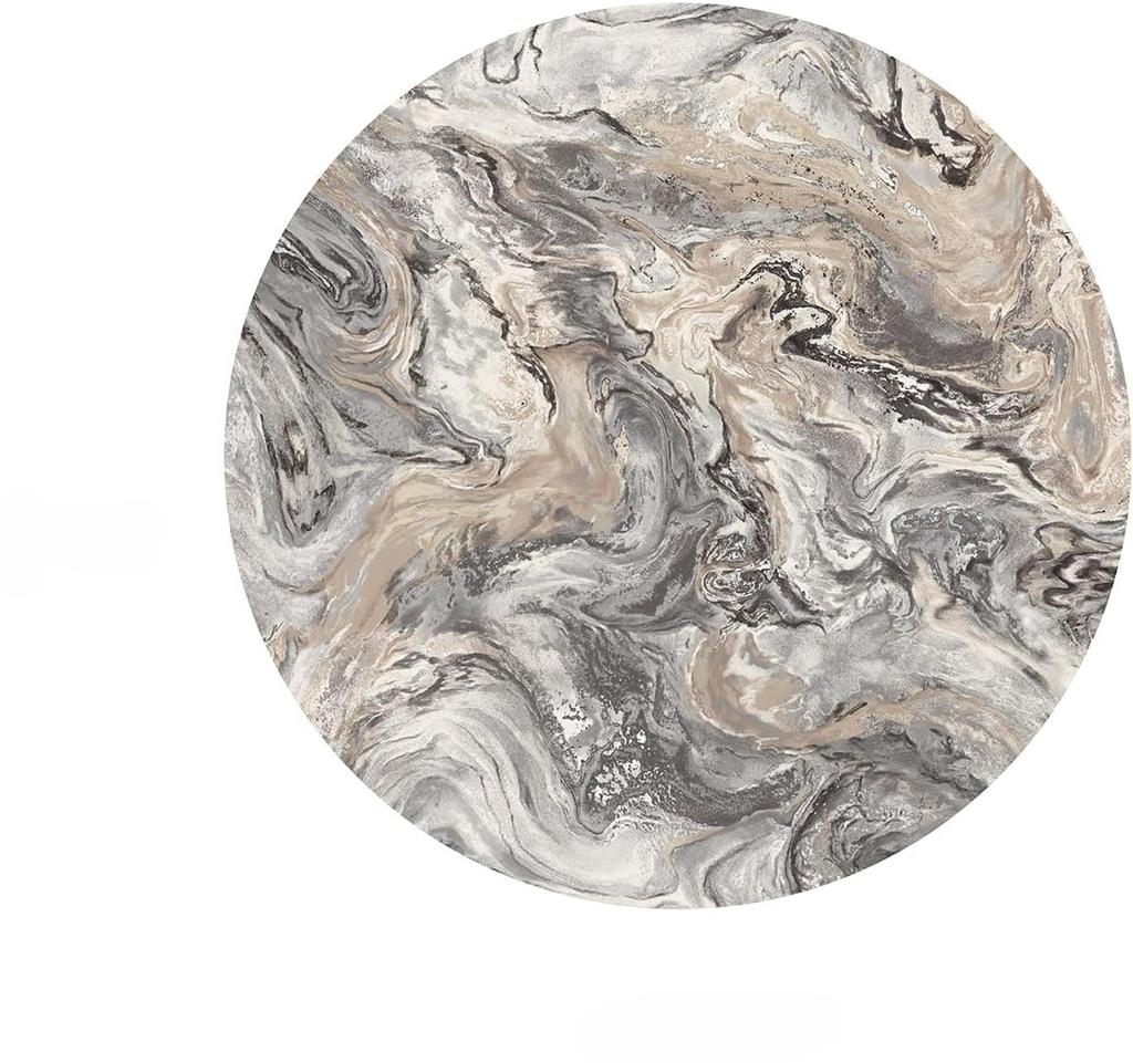 Marble Textured Circular Carpet Modern Art Pattern Anti Slip Carpet Abstract Floor Carpet Living Room Bedroom Home Decoration