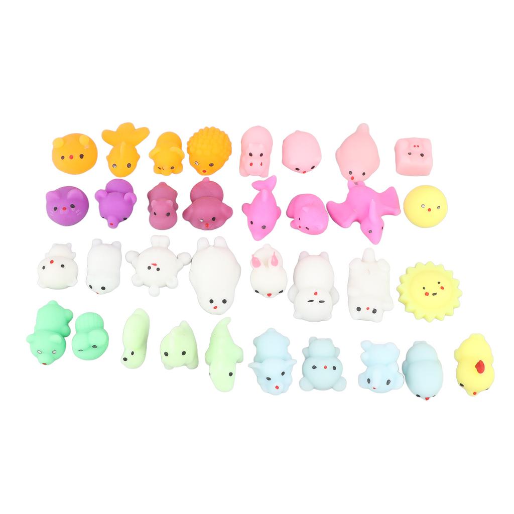 36 Pcs Squeeze Toy Kawaii Appearance Soft TPR Safe Portable Stress Relief Squeeze Dolls