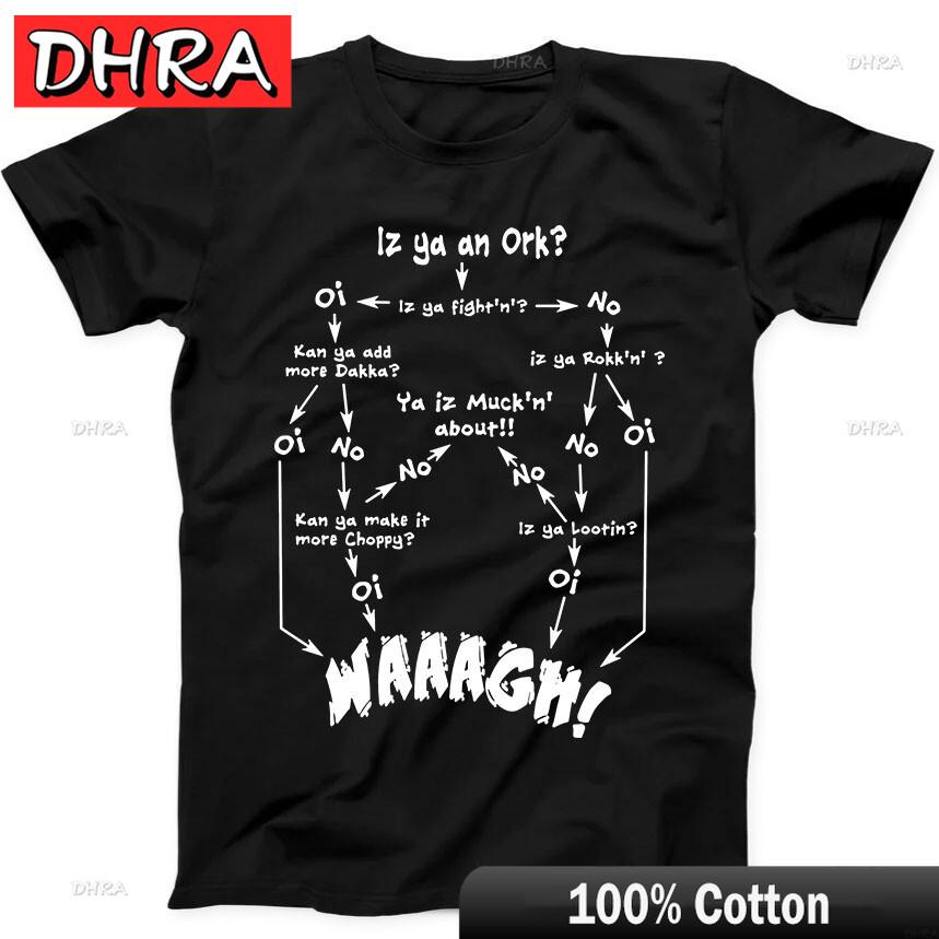 Ork Flow Chart Waagh Decision Decishun Fingy Funny Gift Tee Black T Shirt Tees for Work From Home TShirt Hombre GerUnisexy 4XL