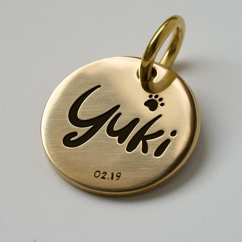 

Personalized Cat Dog ID Tag MW007 Name with Cute Symbols Engraved Front and Back for Custom Pets Collar Anti-Lost Metal Charm 20mm