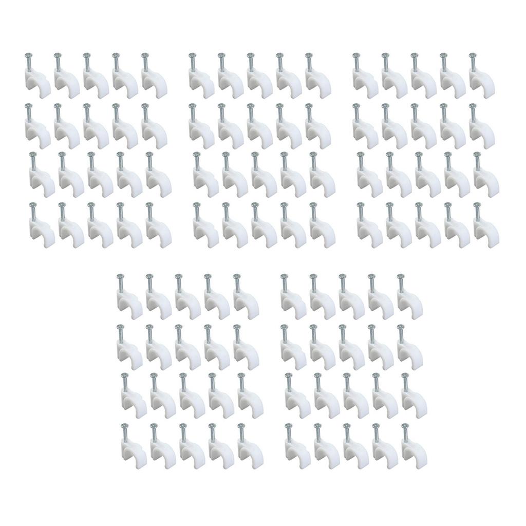 100 Stück 5 mm Stahlnagel-Leitungsclips, runde Kabelbefestigungsclips für die wandmontierte Kabelverwaltung