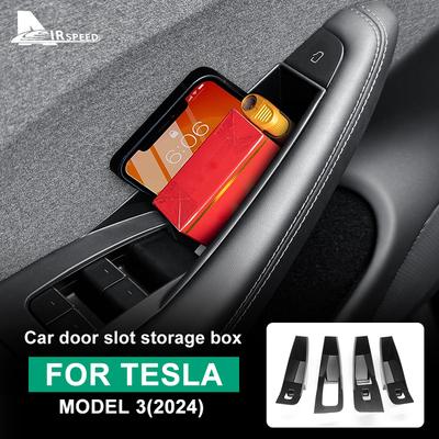 4PCS Car Inner Door Handle Storage Box for Tesla Model 3 Highland 2024 2025 Convenient Car Interior Organizer Accessories