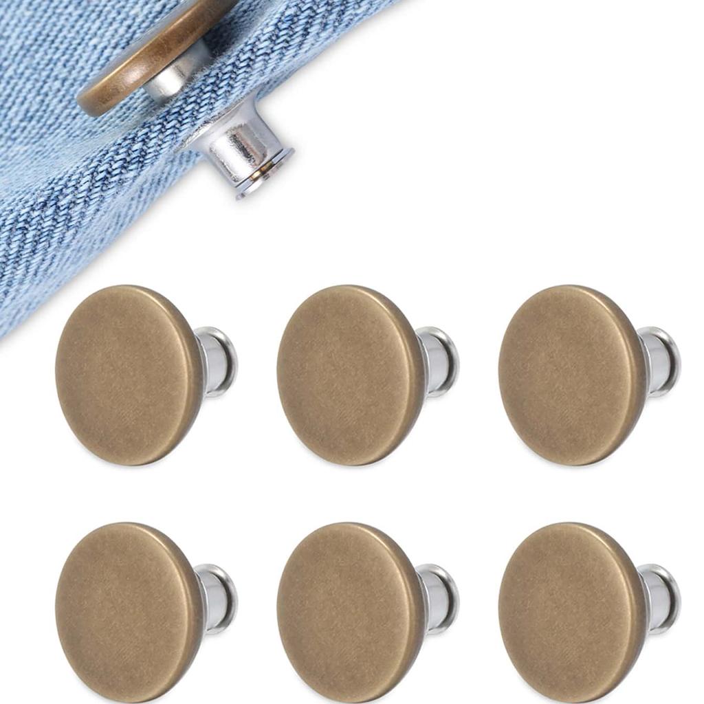 6PCS-Jeans Waist Buttons Nail Free Adjustable Waist Extenders Buttons Detachable Clothing Pants Waist Buckle