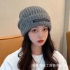Knitted hat for women, warm in autumn and winter, thickened ear protectors, cute in winter, showing a small face, and fashionable wool hat.