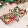 5 Pcs 24-Grid Advent Calendar DIY Fillable Empty Boxes 24-Day Christmas Countdown Calendar Candy Wrapping