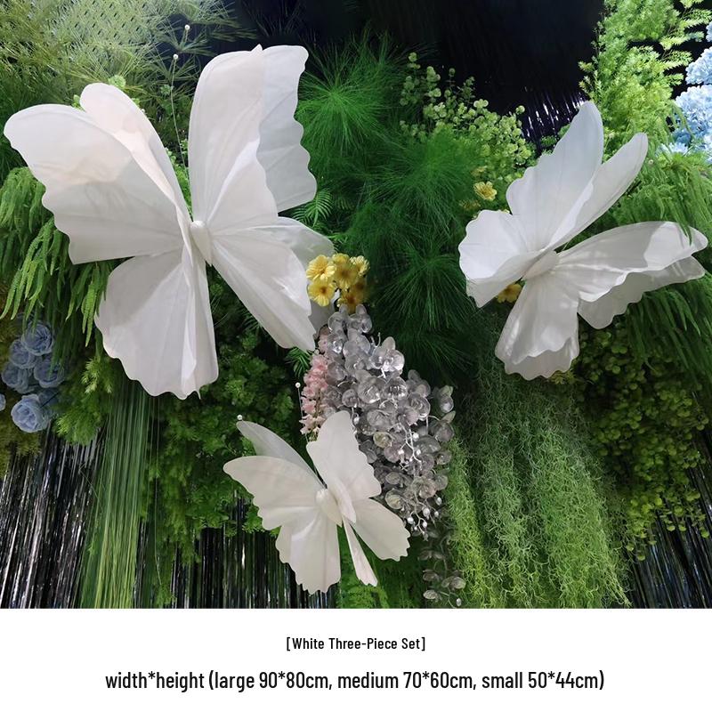 3D Painted Butterfly Wedding Backdrop with Scenery and Props for Photography and Décor