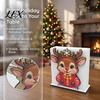 Christmas Kitchen Decor Wooden Napkin Holder, Gingerbread Man And Deer Design, Holiday Party Countertop Organizer Decorative Vertical Paper
