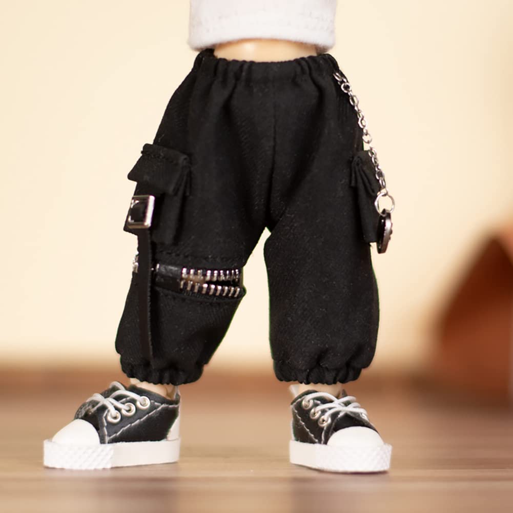 Rakulifey Obitsu 11 Clothes Pants OB11 Size Outfit Trousers Obitsu Doll Clothes BJD Doll Clothes 1/12 (Black)