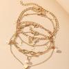 Fashion Stainless Steel Multi-layer Anklet for Women Summer Beach Bracelet Accessory Jewelry Valentine's Day Gift