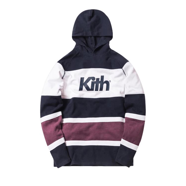 Kith Delk Paneled Hoodie Navy Men Tops Blue 0725-1SS180106DPH-NAVY