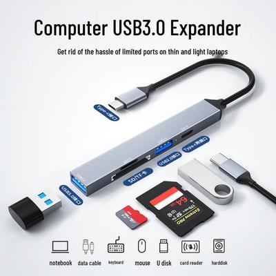 Type-C Multifunction USB 3.0 Hub with SD/TF Card Reader & 5-in-1 Docking Station