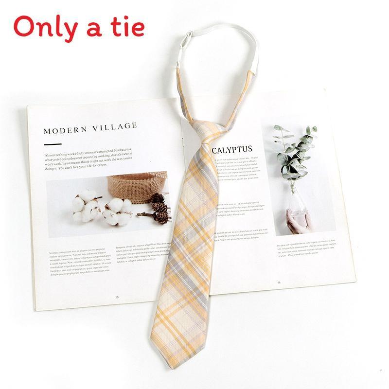 Checkered Retro Brown Striped Tie And Bow For Casual School Outfits Gifts And